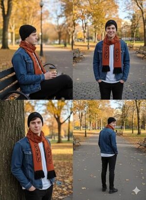 (قطعتان) طقم شتوي فاخر، وشاح ناعم محبوك وقبعة صوفية بتصميم مميز، طقم إكسسوارات دافئ للطقس البارد. طول الوشاح 140 سم، وطول القبعة الصوفية 20 سم.