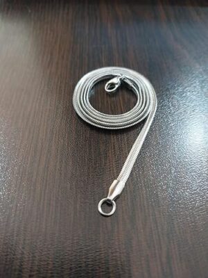 قلادة فضية بسلسلة للرجال والنساء - قلادة ثقيلة بسلسلة ثعبان للرجال والنساء - طول القلادة الفضية  50؛ 55؛60 سم