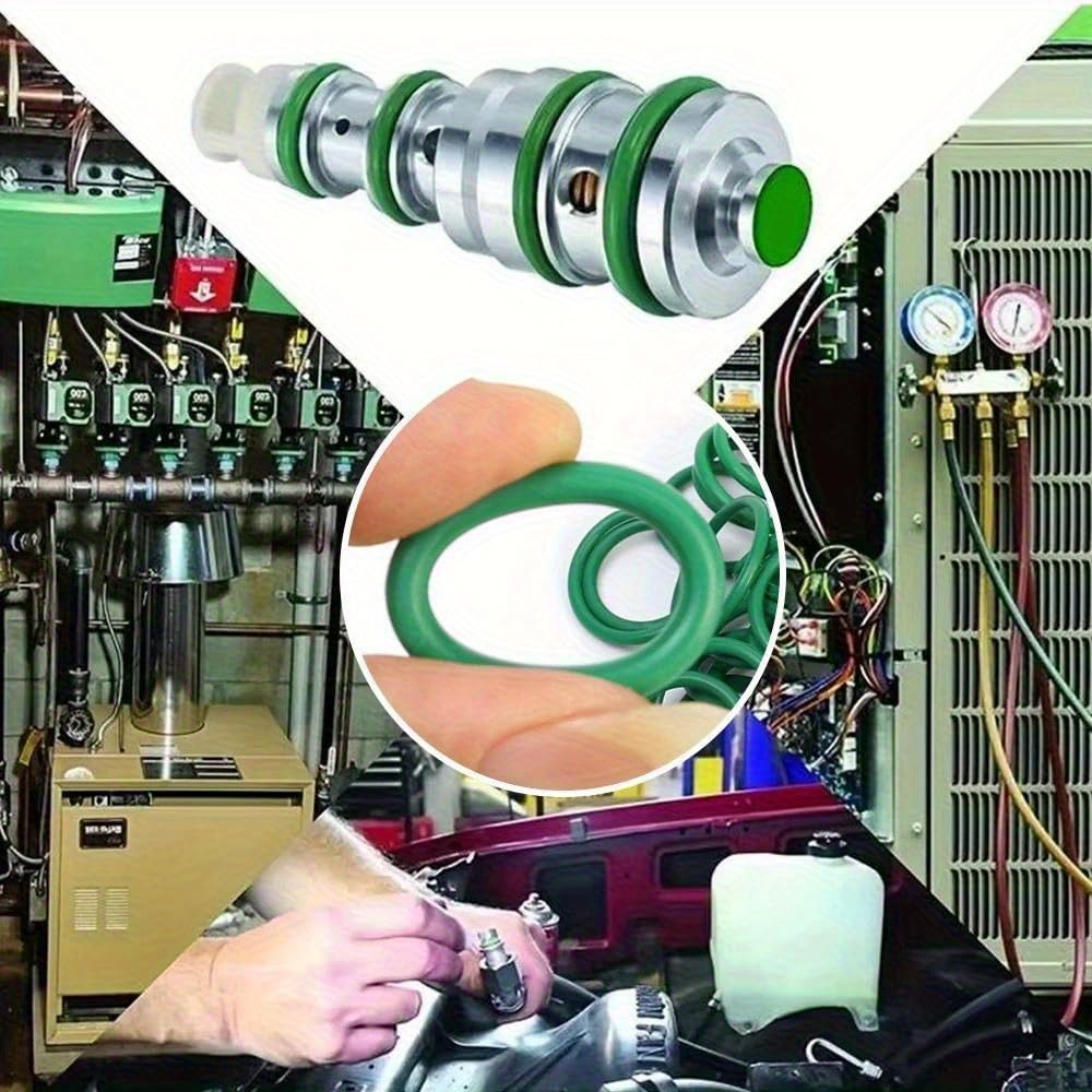 مجموعة متنوعة من حلقات O المطاطية الخضراء