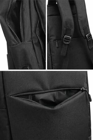 حقيبة ظهر للكمبيوتر المحمول للأعمال - تصميم أنيق وبسيط - 40×30 سم - حقيبة سفر مقاومة للماء للرجال والنساء - أسود