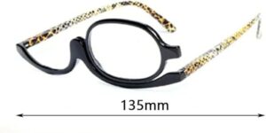 نظارة مكبرة دوارة للمكياج والقراءة، مضادة للضوء الأزرق، مناسبة لتصحيح قصر النظر الشيخوخي (تصميم رخامي أنيق).