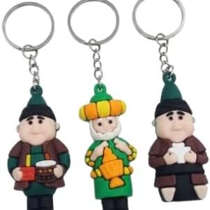 مجموعة سلاسل مفاتيح سيليكونية مرحة برسومات كرتونية (3 قطع) - شخصيات كاريكاتورية مضحكة - حلقات مفاتيح متينة للحقائب وحقائب الظهر ومفاتيح السيارة