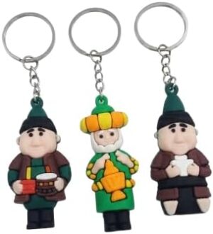 مجموعة سلاسل مفاتيح سيليكونية مرحة برسومات كرتونية (3 قطع) - شخصيات كاريكاتورية مضحكة - حلقات مفاتيح متينة للحقائب وحقائب الظهر ومفاتيح السيارة