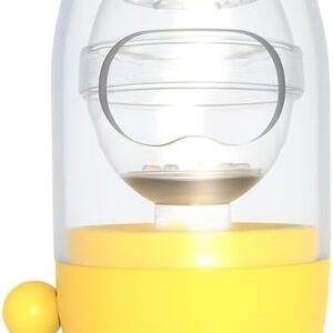 مضرب بيض يدوي، خلاط بيض في 8 ثوانٍ مصنوع من مادة ABS آمنة غذائيًا، زر تشغيل بلمسة واحدة، مقبض سحب لتحضير المارينغ وخليط الكيك الهش، لا يحتاج إلى كهرباء، تصميم صغير الحجم، أصفر