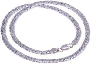 قلادة سلسلة فضية مسطحة للجنسين - طول كلاسيكي 50 سم - لمسة نهائية مصقولة أنيقة