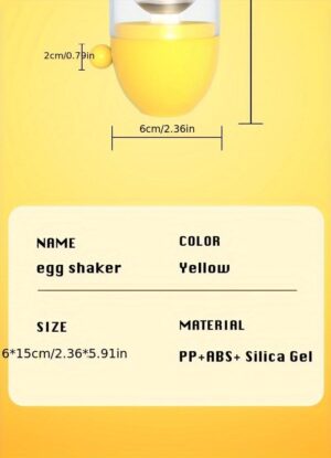 مضرب بيض يدوي، خلاط بيض في 8 ثوانٍ مصنوع من مادة ABS آمنة غذائيًا، زر تشغيل بلمسة واحدة، مقبض سحب لتحضير المارينغ وخليط الكيك الهش، لا يحتاج إلى كهرباء، تصميم صغير الحجم، أصفر