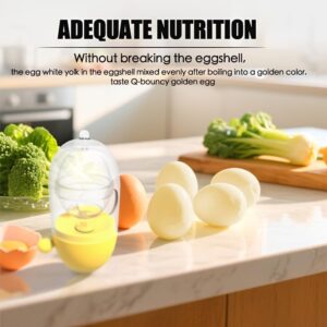 مضرب بيض يدوي، خلاط بيض في 8 ثوانٍ مصنوع من مادة ABS آمنة غذائيًا، زر تشغيل بلمسة واحدة، مقبض سحب لتحضير المارينغ وخليط الكيك الهش، لا يحتاج إلى كهرباء، تصميم صغير الحجم، أصفر