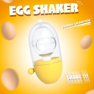 مضرب بيض يدوي، خلاط بيض في 8 ثوانٍ مصنوع من مادة ABS آمنة غذائيًا، زر تشغيل بلمسة واحدة، مقبض سحب لتحضير المارينغ وخليط الكيك الهش، لا يحتاج إلى كهرباء، تصميم صغير الحجم، أصفر