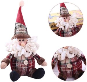 دمية محشوة من القطن على شكل بابا نويل ورجل ثلج وأيل، هدية عيد الميلاد، 27 سم، زينة لشجرة عيد الميلاد والطاولة