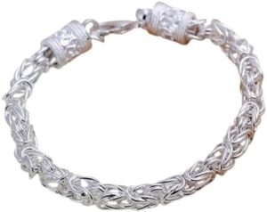 سوار سلسلة بيزنطية من الفضة عيار 925 من ماي سوق إي جي، بتصميم تعليقة ملتوية، مجوهرات أنيقة للنساء والرجال