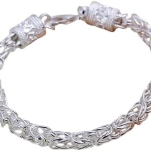 سوار سلسلة بيزنطية من الفضة عيار 925 من ماي سوق إي جي، بتصميم تعليقة ملتوية، مجوهرات أنيقة للنساء والرجال