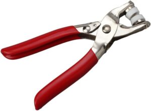 طقم أدوات تركيب أزرار الكبس المعدنية - طقم كماشة احترافية لتركيب الحلقات المعدنية مع 100 مجموعة من أزرار الكبس ذات الشوكة - أداة كبس شديدة التحمل للملابس، وملابس الأطفال، والأعمال اليدوية