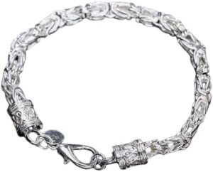 سوار سلسلة بيزنطية من الفضة عيار 925 من ماي سوق إي جي، بتصميم تعليقة ملتوية، مجوهرات أنيقة للنساء والرجال