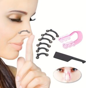 مجموعة مشابك رفع وتشكيل الأنف، 3 أزواج مع أداة ضبط، تقويم جسر الأنف غير المرئي وغير المؤلم، 3 أحجام
