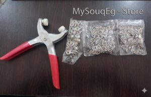 طقم أدوات تركيب أزرار الكبس المعدنية - طقم كماشة احترافية لتركيب الحلقات المعدنية مع 100 مجموعة من أزرار الكبس ذات الشوكة - أداة كبس شديدة التحمل للملابس، وملابس الأطفال، والأعمال اليدوية