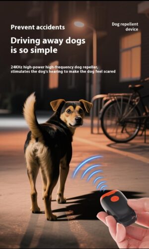 جهاز ذكي طارد للكلاب بالموجات فوق الصوتية، جهاز محمول قابل لإعادة الشحن مضاد للنباح، للاستخدام الداخلي والخارجي، إمكانية ضبط السرعة على عدة مستويات، أسود