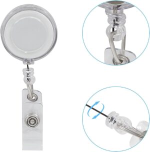 بكرة شارة قابلة للسحب، حامل شارة شفاف مع مشبك تمساح دوار للأطباء والممرضات والمعلمين والطلاب وموظفي المكاتب