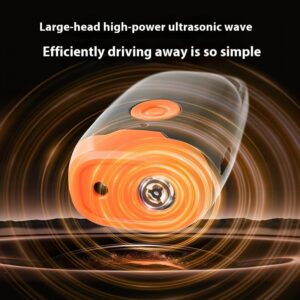 جهاز ذكي طارد للكلاب بالموجات فوق الصوتية، جهاز محمول قابل لإعادة الشحن مضاد للنباح، للاستخدام الداخلي والخارجي، إمكانية ضبط السرعة على عدة مستويات، أسود