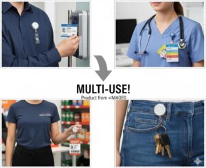 بكرة شارة قابلة للسحب، حامل شارة شفاف مع مشبك تمساح دوار للأطباء والممرضات والمعلمين والطلاب وموظفي المكاتب