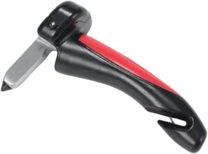 (قطعة واحدة) 4 في 1 قضيب دعم محمول للسيارة، أداة مساعدة على الحركة، أداة هروب طارئة مع مطرقة لكسر الزجاج وقاطع حزام الأمان