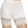 شورت داخلي للفساتين، مضاد للاحتكاك، ملابس داخلية قصيرة لتنحيف الفخذين، مزين بالدانتيل للنساء