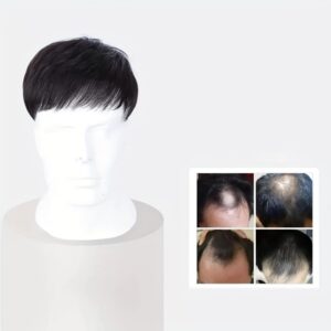 باروكة شعر قصيرة مستقيمة للرجال من متجر سوق ماي سوق، مع غرة، بتصميم طبيعي، قطعة شعر غير مرئية بمشابك، مناسبة لجميع ألوان البشرة