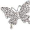 طقم بروش كريستالي أنيق (3 قطع) - إكسسوارات بروش متلألئة على شكل فراشة وزهرة ولؤلؤة للنساء - مثالي للفساتين والأوشحة والملابس الرسمية