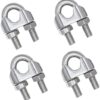 (4 قطع) مشابك كابلات أسلاك فولاذية مقاومة للصدأ، ملحقات لتعليق أشرعة الظل، مثبتات الأسقف (25 متر)