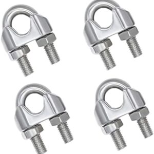 (4 قطع) مشابك كابلات أسلاك فولاذية مقاومة للصدأ، ملحقات لتعليق أشرعة الظل، مثبتات الأسقف (25 متر)