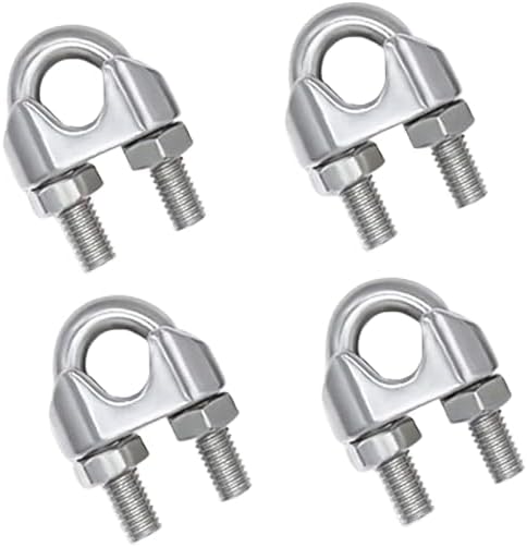 (4 قطع) مشابك كابلات أسلاك فولاذية مقاومة للصدأ، ملحقات لتعليق أشرعة الظل، مثبتات الأسقف (25 متر) 1 (4 قطع) مشابك كابلات أسلاك فولاذية مقاومة للصدأ، ملحقات لتعليق أشرعة الظل، مثبتات الأسقف (25 متر)