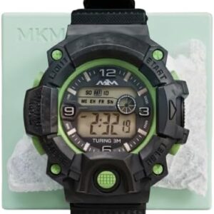 ساعة رياضية رقمية متينة للرجال - ساعة يد تكتيكية بتصميم عسكري، شاشة عرض توقيت مزدوجة، ساعة توقيت، منبه، وإضاءة خلفية LED - سوار بوليمر مقاوم للصدمات