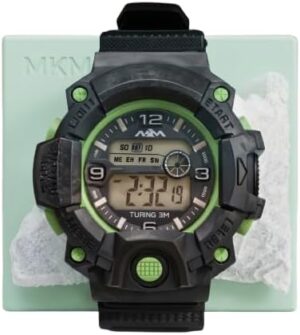 ساعة رياضية رقمية متينة للرجال - ساعة يد تكتيكية بتصميم عسكري، شاشة عرض توقيت مزدوجة، ساعة توقيت، منبه، وإضاءة خلفية LED - سوار بوليمر مقاوم للصدمات