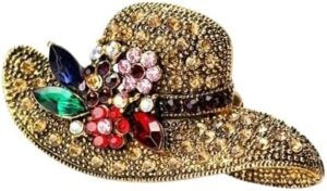 قبعة بروش للخريف والشتاء موضة أنيقة عتيقة مزاجية سترة معطف وشاح شال اكسسوارات فستان