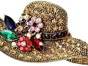 قبعة بروش للخريف والشتاء موضة أنيقة عتيقة مزاجية سترة معطف وشاح شال اكسسوارات فستان