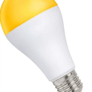 مصباح مستشعر رادار للميكروويف LED من متجر MySouq-Store بقوة 12 واط، ضوء أصفر، 1800 لومن، E27، تشغيل/إيقاف تلقائي، مدى استشعار 8 أمتار، للسلالم والمداخل والجراجات (قطعة واحدة - ضوء أصفر)