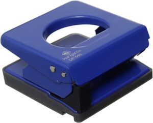 مثقب ورق معدني أزرق - مثقب ذو فتحتين، شديد التحمل، مناسب للمكاتب والمدارس والطلاب والمعلمين ومهام التنظيم المنزلي