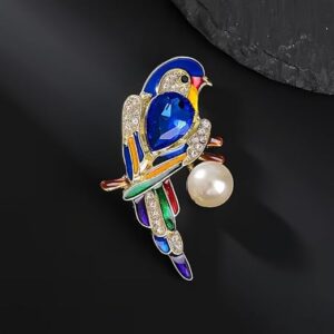 متجر سوق | بروش أنيق على شكل ببغاء مزين باللؤلؤ الصناعي وأحجار الراين، متعدد الألوان، مناسب للارتداء اليومي أو الحفلات - 11386534547