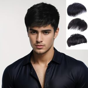 باروكة شعر قصيرة مستقيمة للرجال من متجر سوق ماي سوق، مع غرة، بتصميم طبيعي، قطعة شعر غير مرئية بمشابك، مناسبة لجميع ألوان البشرة
