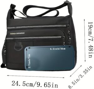 حقيبة كروس بودي رجالية أنيقة من ماي سوكيج، سوداء اللون، متعددة الجيوب بسحاب، سعة كبيرة، 24.5 × 19 × 8.5 سم - لون رمادي