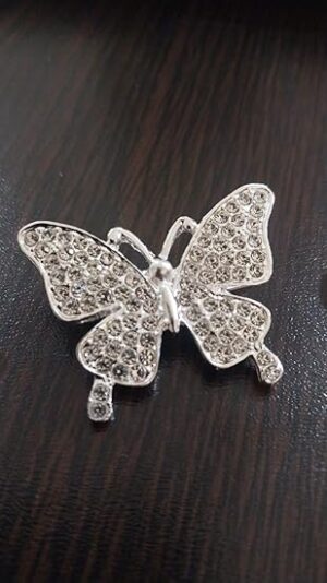 طقم بروش كريستالي أنيق (3 قطع) - إكسسوارات بروش متلألئة على شكل فراشة وزهرة ولؤلؤة للنساء - مثالي للفساتين والأوشحة والملابس الرسمية