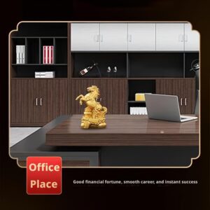 تمثال صغير لحصان ينهض على طريقة فنغ شوي، ذهبي اللون، مصنوع من مادة PVC، 8 سم، تمثال مبارك لجلب الثروة والبركة في السنة الصينية الجديدة، ديكور عام الحصان 8×6×2.7 سم