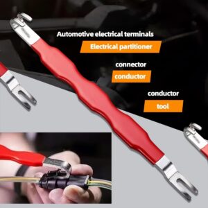 فاصل موصلات كهربائية للسيارات ذو طرفين، مشبك أسلاك من الفولاذ الكربوني، مقبض مانع للانزلاق، متعدد الوظائف - لون عشوائي