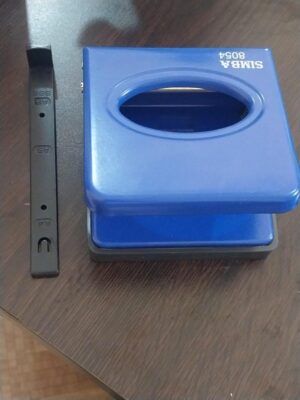 مثقب ورق معدني أزرق - مثقب ذو فتحتين، شديد التحمل، مناسب للمكاتب والمدارس والطلاب والمعلمين ومهام التنظيم المنزلي