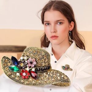 قبعة بروش للخريف والشتاء موضة أنيقة عتيقة مزاجية سترة معطف وشاح شال اكسسوارات فستان