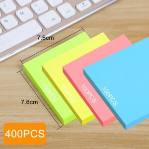 مجموعة من 500 ورقة من الملاحظات اللاصقة الملونة (5 قطع) - دفاتر مذكرات ذاتية اللصق للمكتب والمدرسة والمنزل (قد تختلف الألوان)