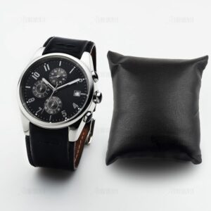 وسائد ساعات فاخرة للعرض والتخزين - عبوة من 12 وسادة مجوهرات من الجلد الصناعي الأسود لصناديق الساعات، والحافظات، والأدراج