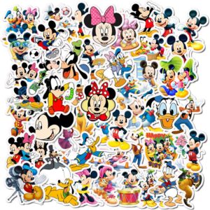 50 قطعة من ملصقات الفينيل المقاومة للماء بنمط ميكي ماوس لزجاجة المياه والكوب واللابتوب والجيتار والسيارة والدراجة النارية ولوح التزلج وصندوق الامتعة من سي جيه اتش اس ال