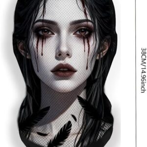 قناع وجه "بالاكلافا" من Mysouq بتصميم "Dark Cry" (خيوط شبكية بنمط الريش) | مصنوع من الميكروفايبر بنسبة 100%، جيد التهوية ورقيق، المقاس 38 × 23 سم، مناسب لأزياء الهالوين ونمط "البانك" الداكن.