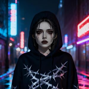 قناع وجه "بالاكلافا" من Mysouq بتصميم "Dark Cry" (خيوط شبكية بنمط الريش) | مصنوع من الميكروفايبر بنسبة 100%، جيد التهوية ورقيق، المقاس 38 × 23 سم، مناسب لأزياء الهالوين ونمط "البانك" الداكن.