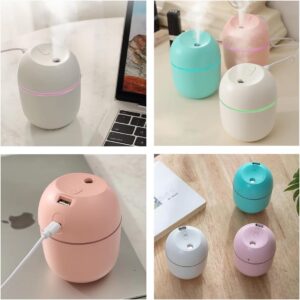 61RiwhU+InL._AC_SL1146_ مرطب هواء صغير يعمل بمنفذ USB، موزع رذاذ بارد مدمج مع إضاءة LED، محمول للاستخدام المنزلي والمكتبي، 10 سم × 8 سم